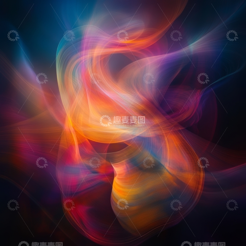 高清大图下载【趣麦麦图】色彩斑斓的抽象烟雾