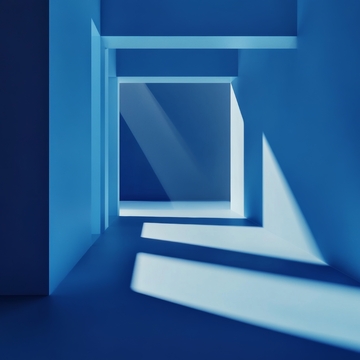 蓝色几何空间的抽象视角