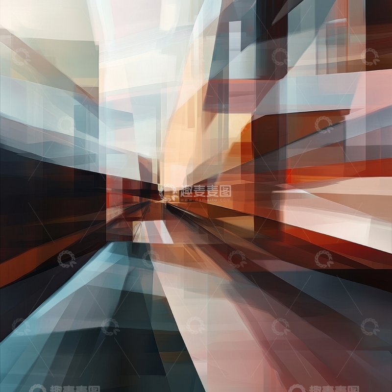 高清大图下载【趣麦麦图】抽象几何光影交错