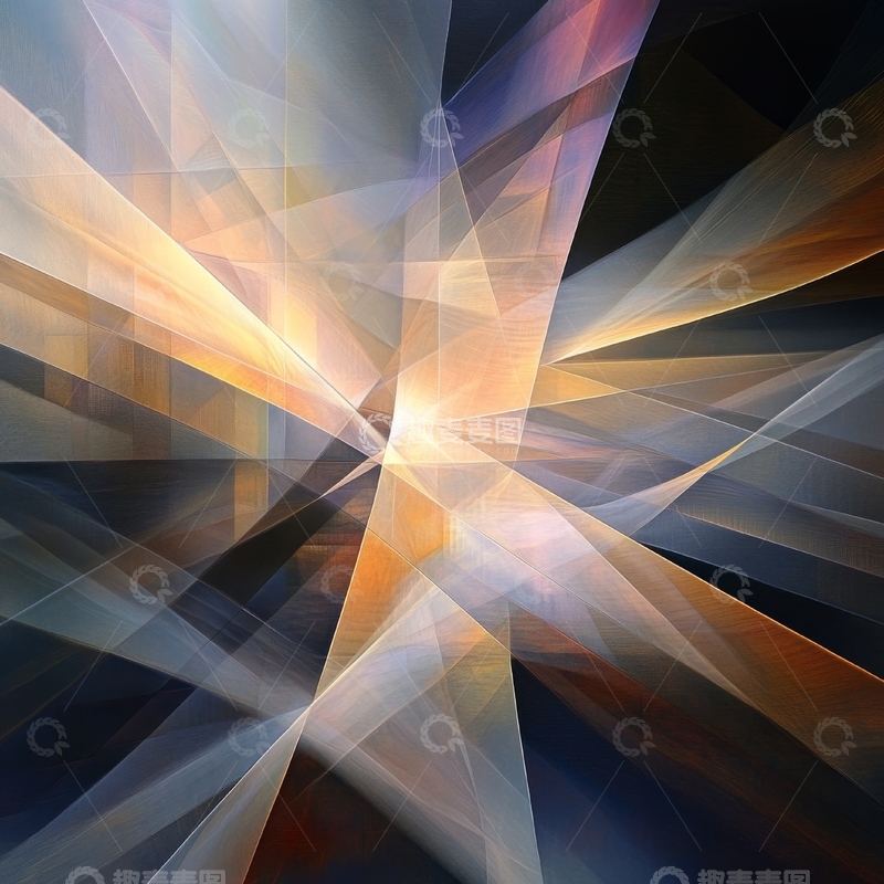 高清大图下载【趣麦麦图】光影交错的几何抽象图案