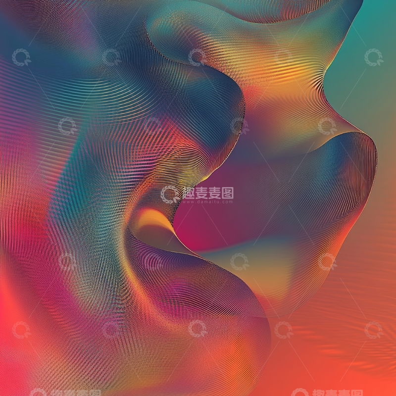 高清大图下载【趣麦麦图】流光溢彩的抽象波纹图案
