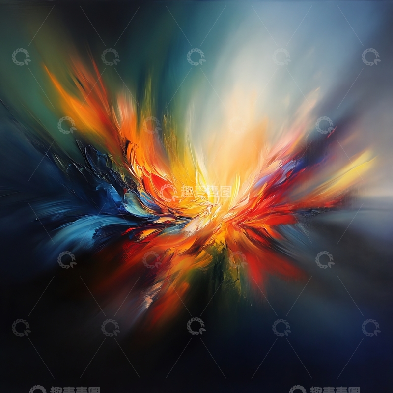高清大图下载【趣麦麦图】色彩斑斓的抽象爆炸
