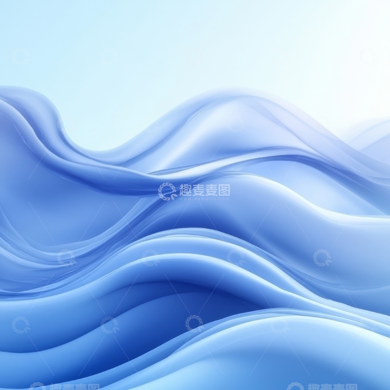 高清大图下载【趣麦麦图】蓝色波浪抽象背景