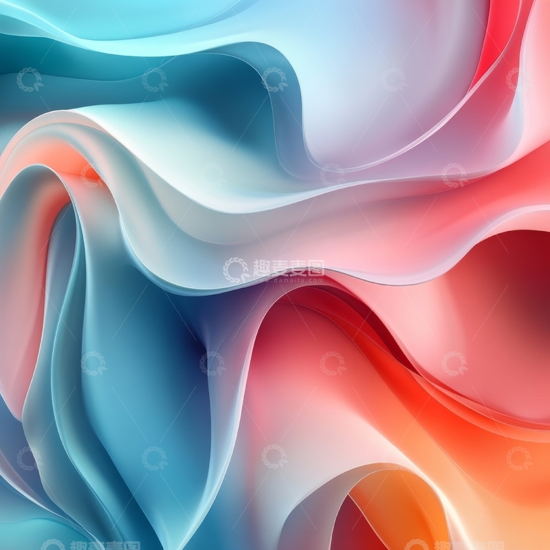 高清大图下载【趣麦麦图】流线型色彩渐变抽象图案