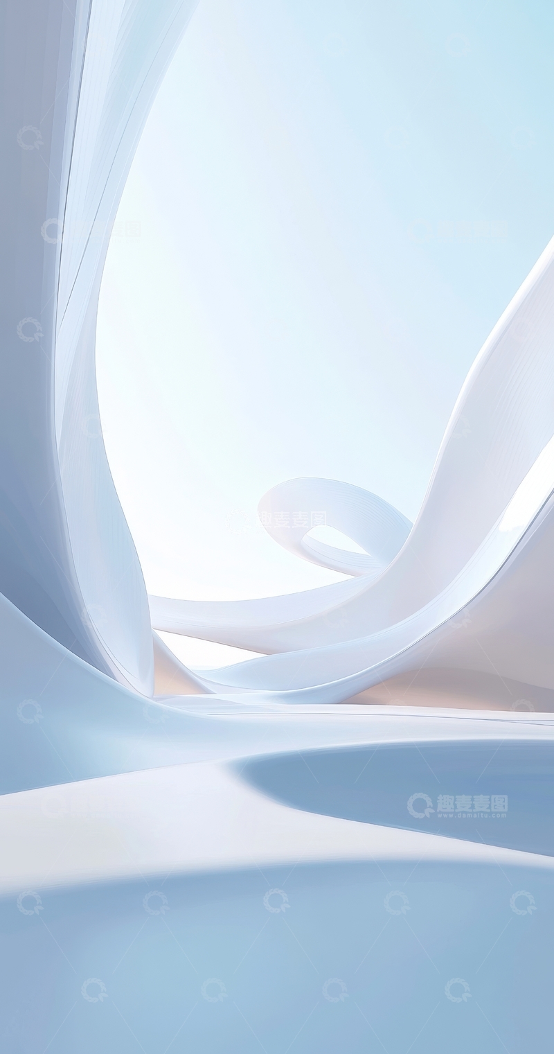 高清大图下载【趣麦麦图】柔和曲线的抽象艺术背景