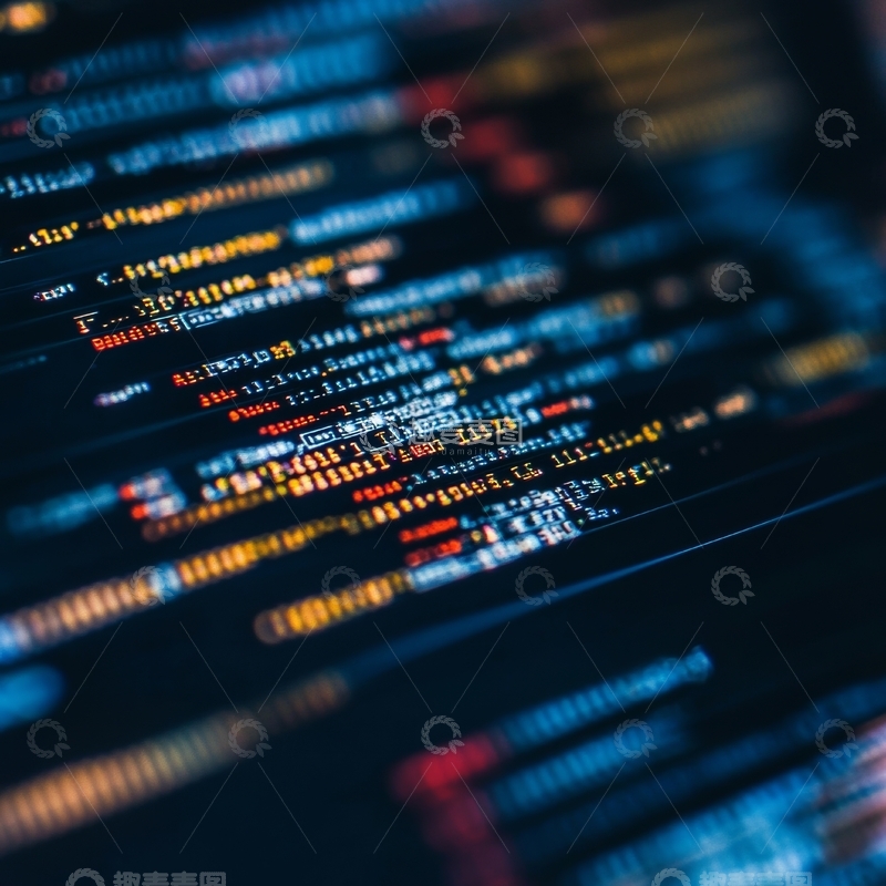 高清大图下载【趣麦麦图】彩色代码行的模糊特写