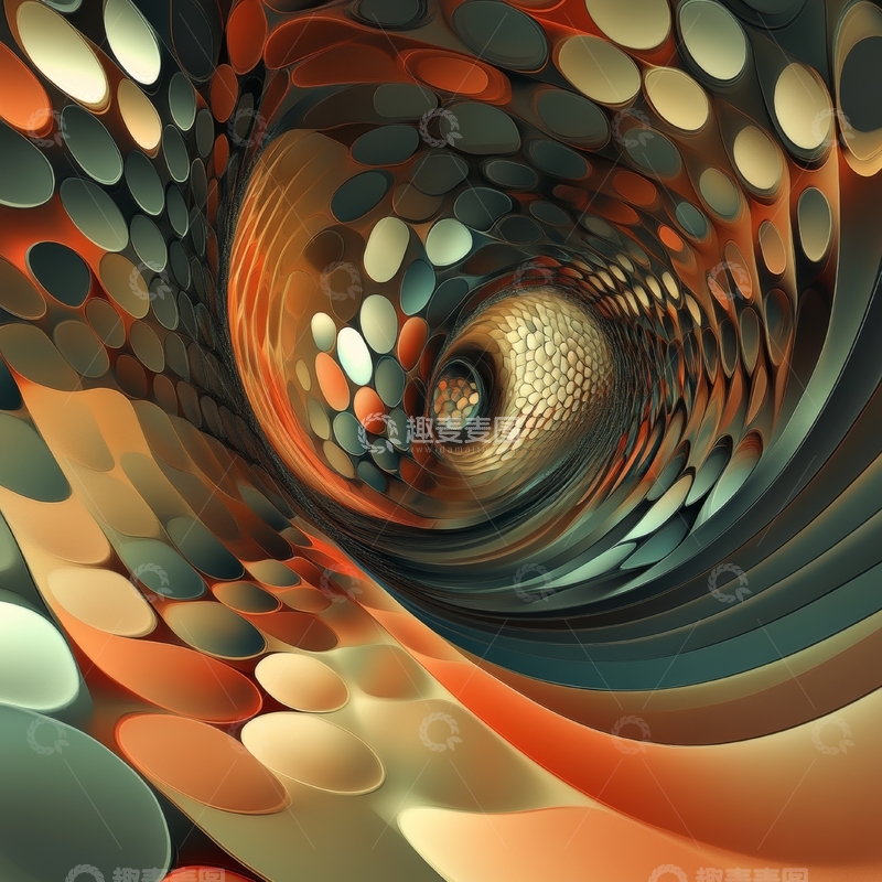 高清大图下载【趣麦麦图】色彩斑斓的螺旋图案