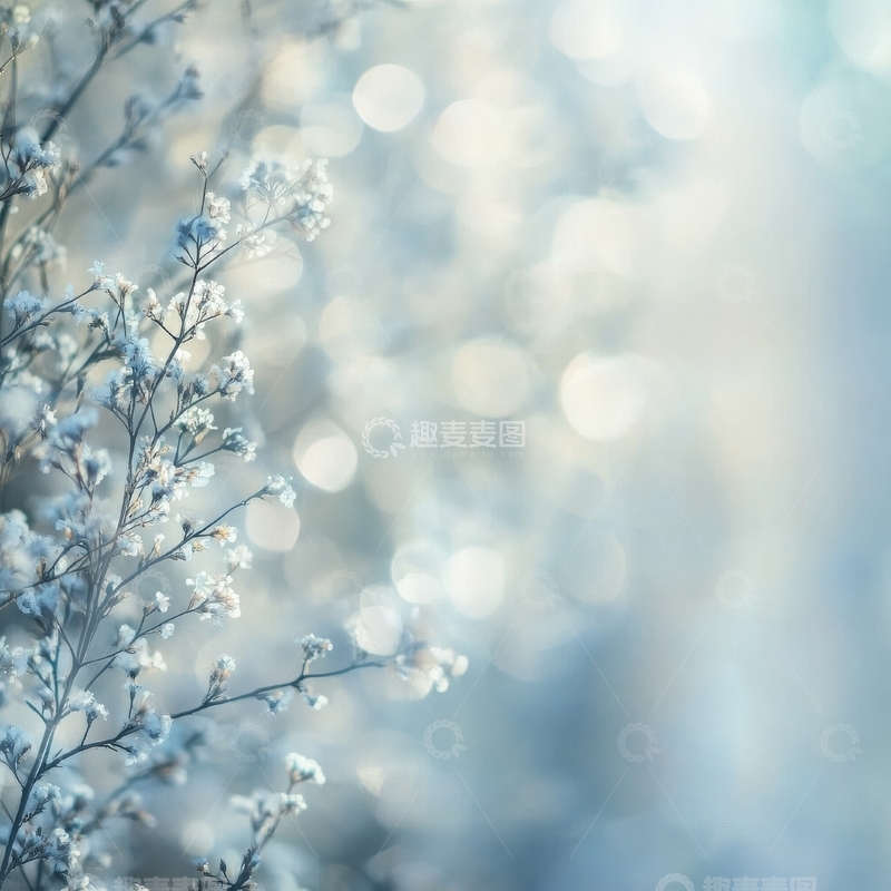高清大图下载【趣麦麦图】柔和光影下的白色小花
