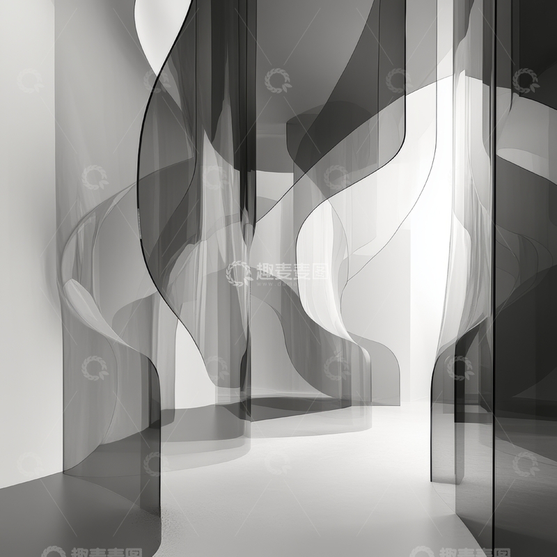 高清大图下载【趣麦麦图】抽象光影结构的室内艺术装置