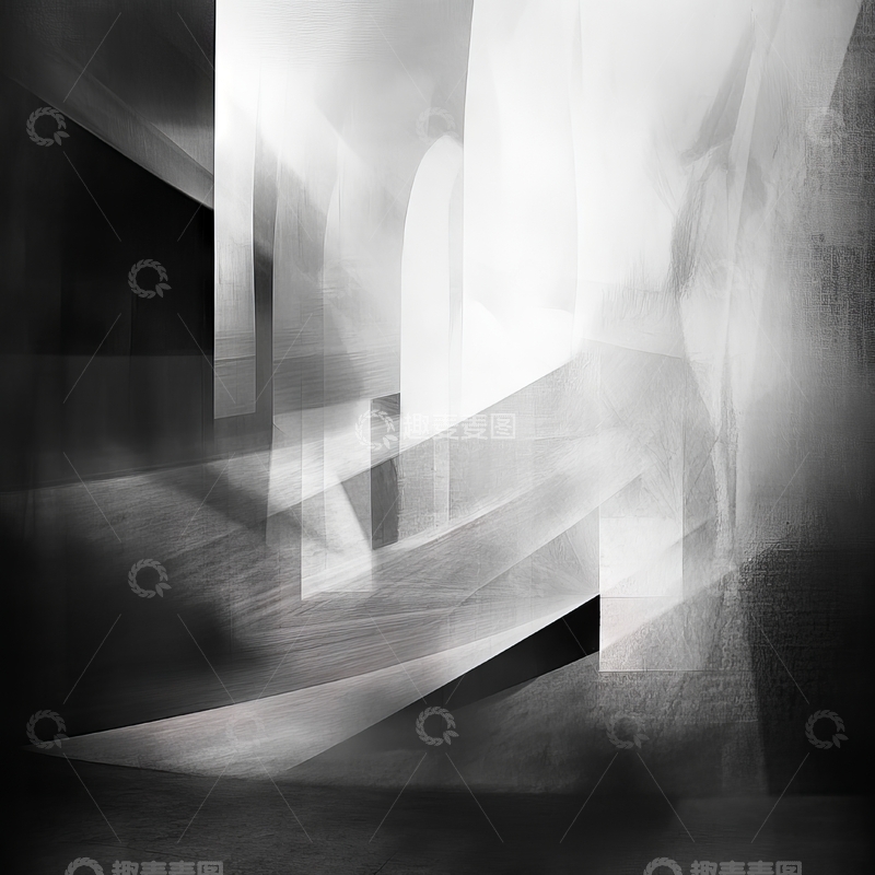 高清大图下载【趣麦麦图】光影交错的抽象几何构图