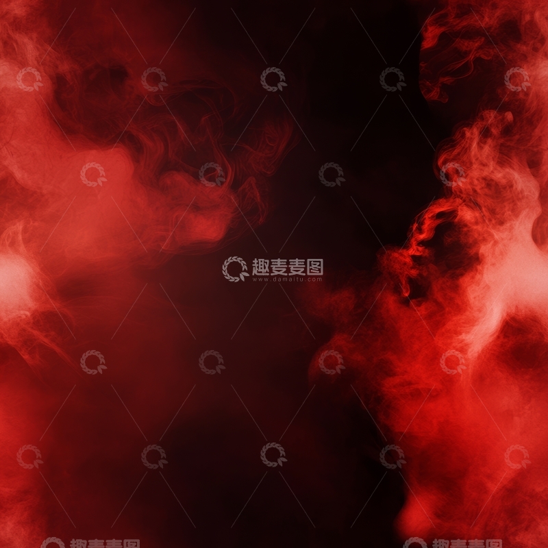 高清大图下载【趣麦麦图】红色烟雾在黑暗背景中弥漫