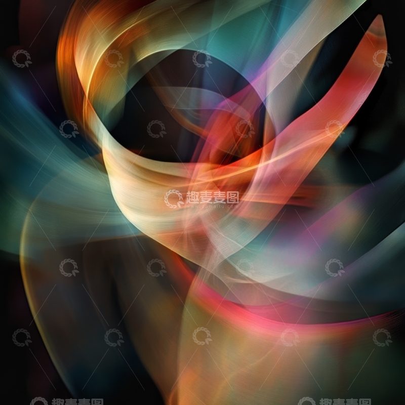 高清大图下载【趣麦麦图】色彩斑斓的抽象流动图案