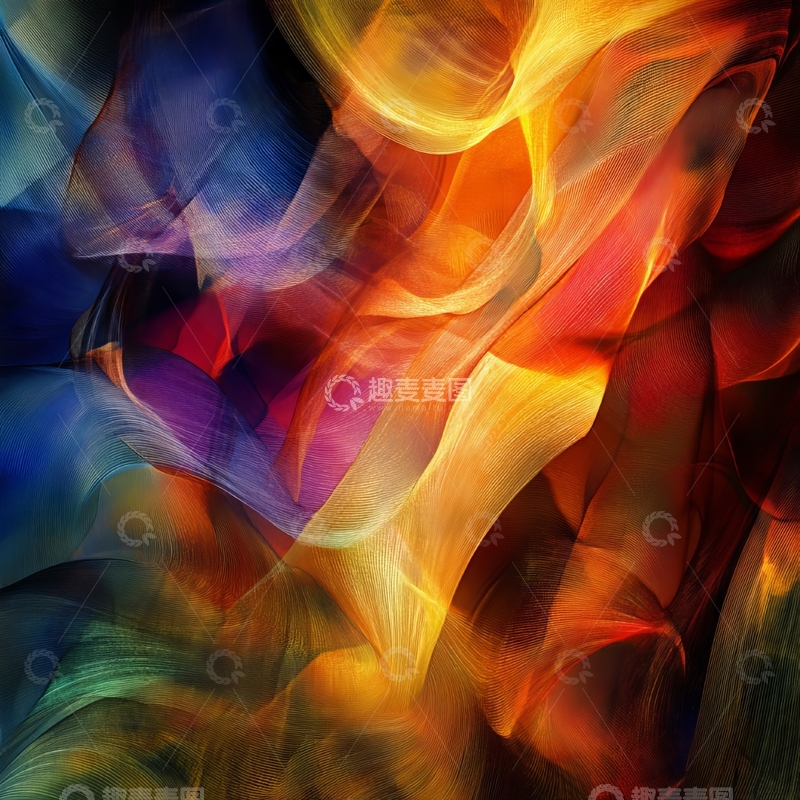 高清大图下载【趣麦麦图】色彩斑斓的抽象流动图案
