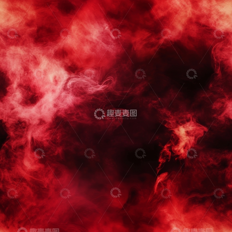 高清大图下载【趣麦麦图】红色烟雾在黑暗背景中弥漫