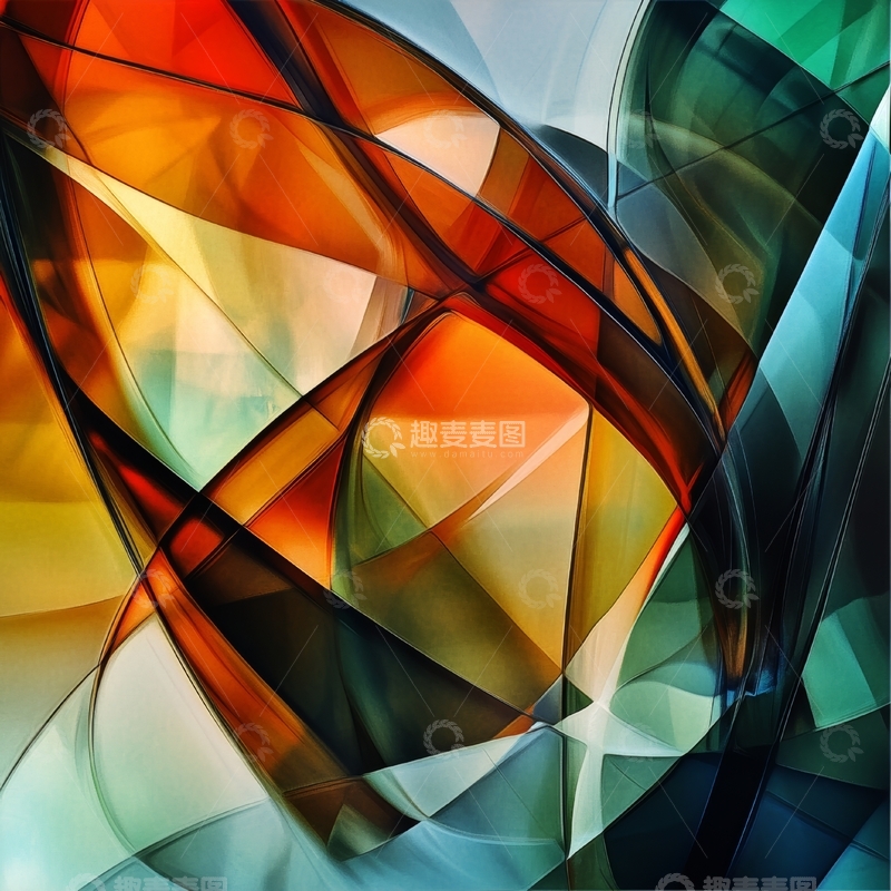 高清大图下载【趣麦麦图】色彩交织的抽象艺术图案