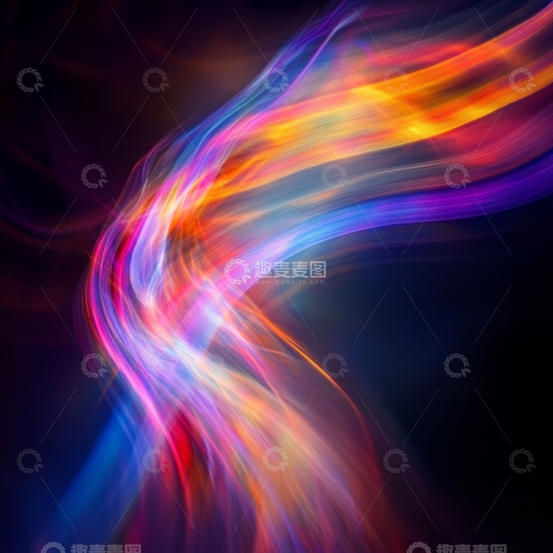 高清大图下载【趣麦麦图】流光溢彩的抽象曲线