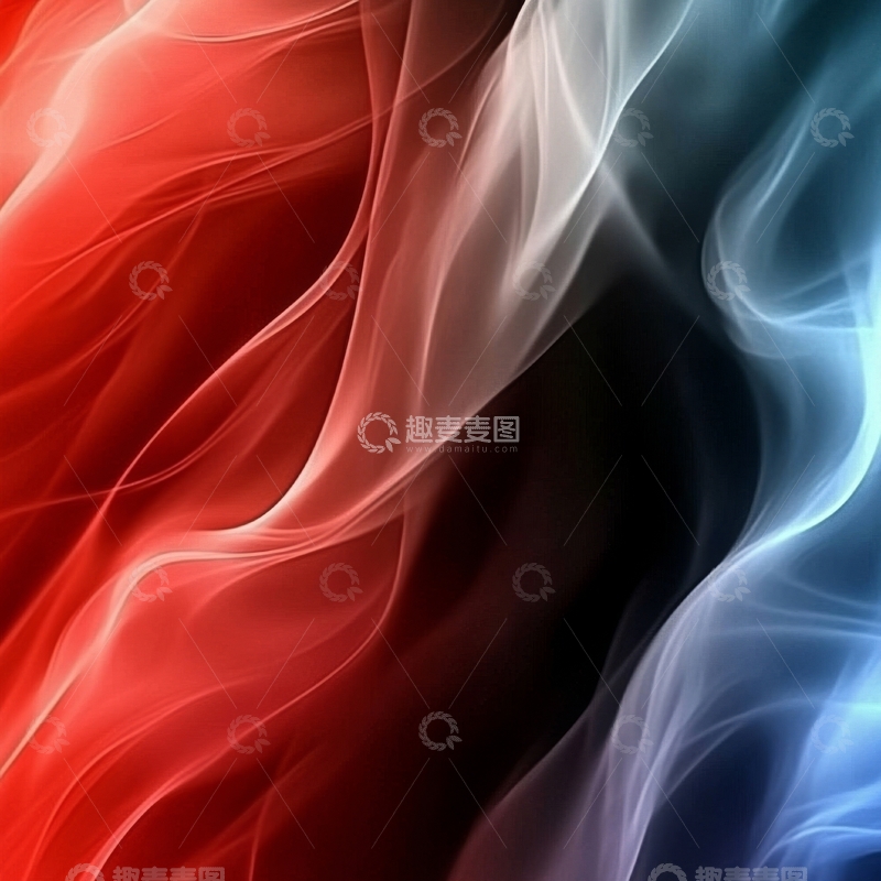 高清大图下载【趣麦麦图】红蓝交织的抽象烟雾背景
