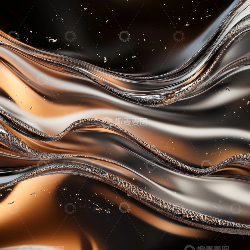 高清大图下载【趣麦麦图】流动的金属质感波浪