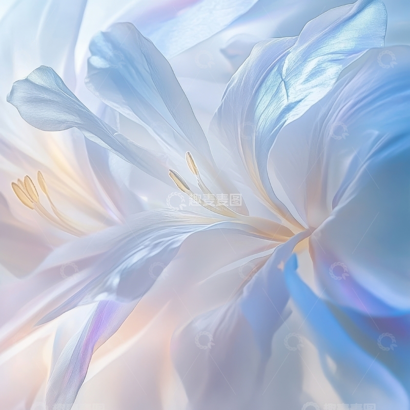 高清大图下载【趣麦麦图】梦幻般的蓝色花朵特写