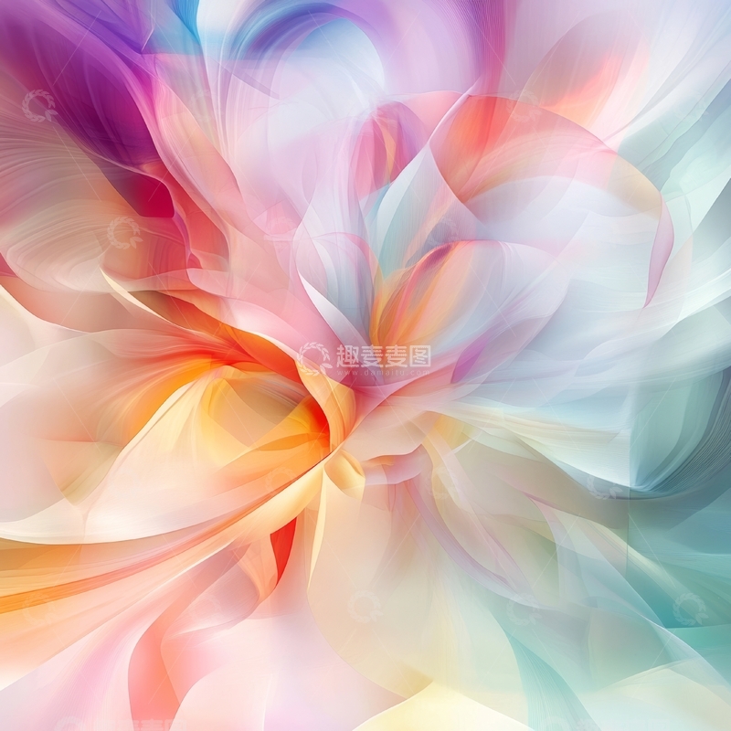 高清大图下载【趣麦麦图】多彩抽象漩涡艺术背景