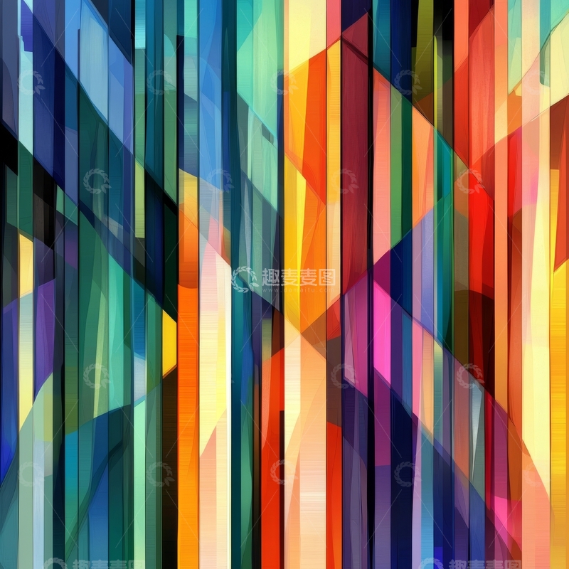 高清大图下载【趣麦麦图】多彩几何线条抽象艺术