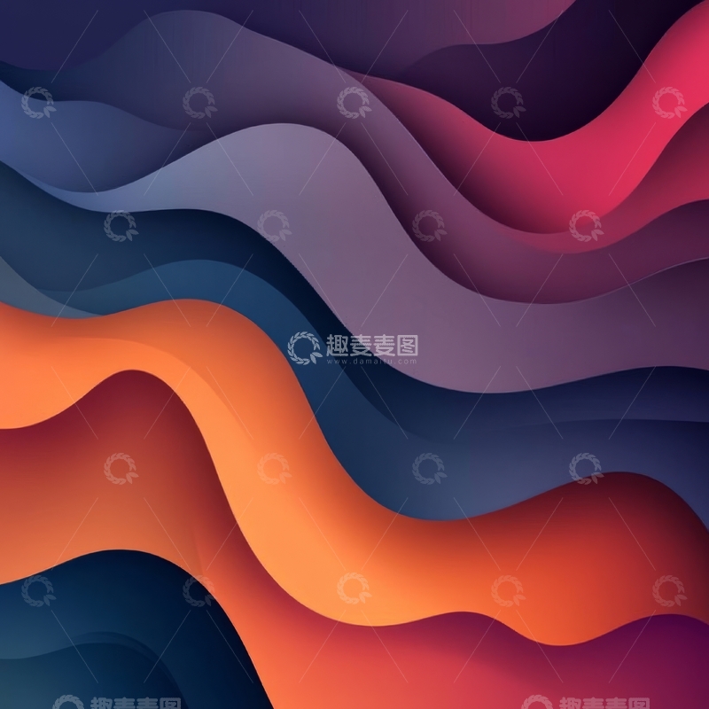 高清大图下载【趣麦麦图】色彩斑斓的波浪抽象背景