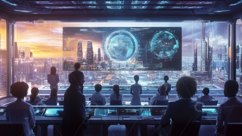 高清大图下载【趣麦麦图】未来城市监控中心