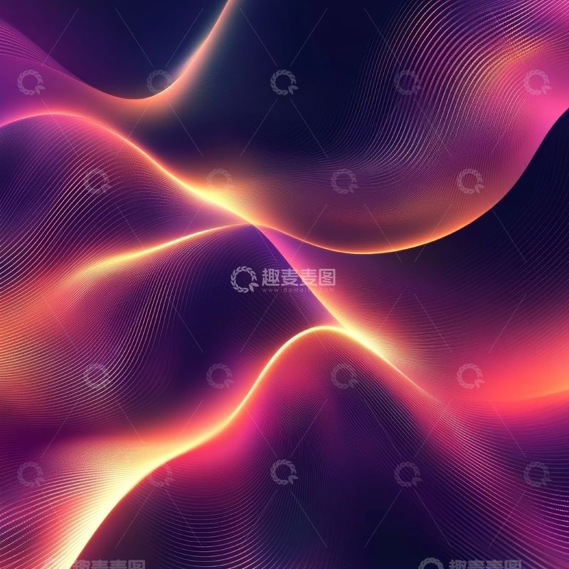 高清大图下载【趣麦麦图】流光溢彩的抽象波纹背景
