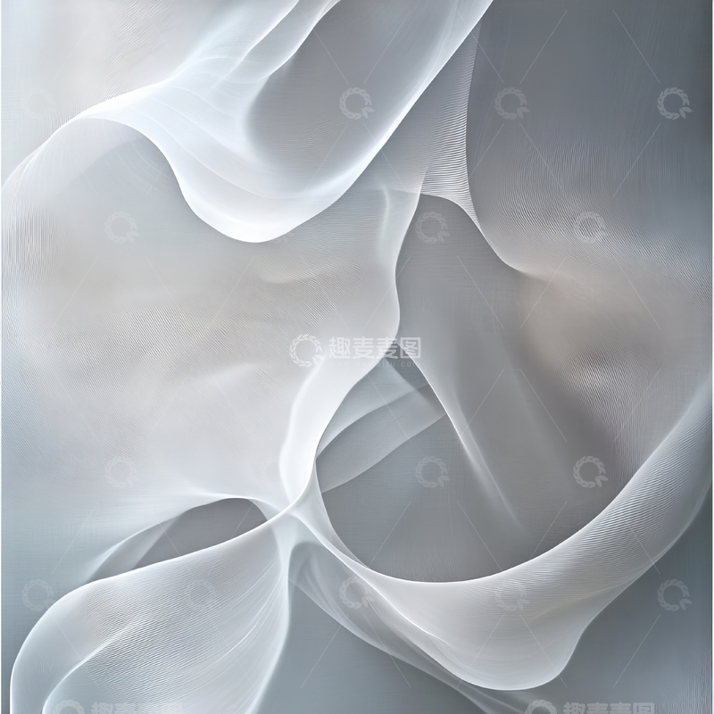高清大图下载【趣麦麦图】流动的白色织物抽象艺术