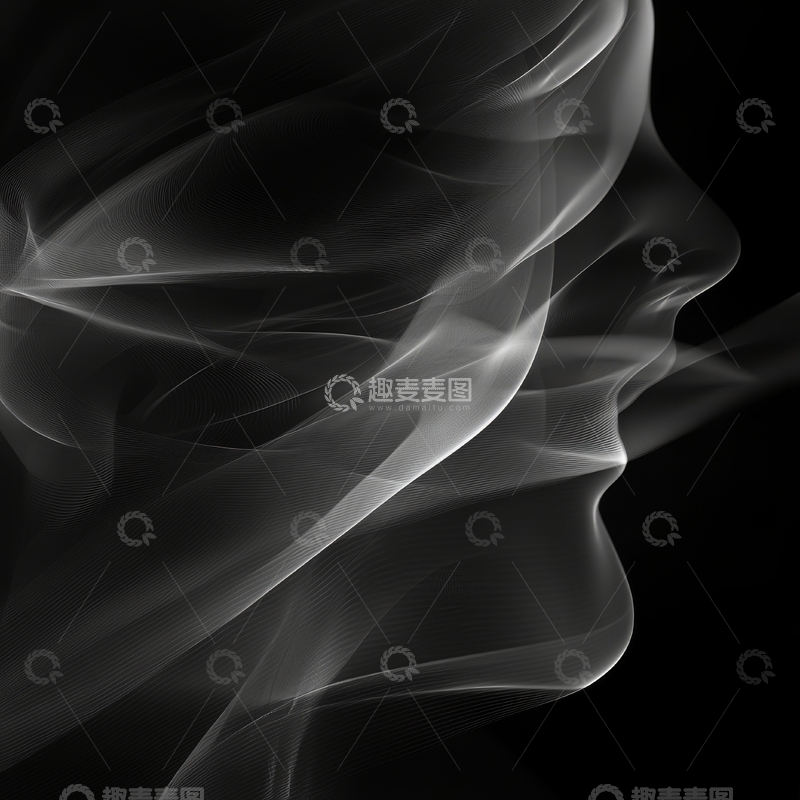 高清大图下载【趣麦麦图】烟雾构成的抽象人脸轮廓