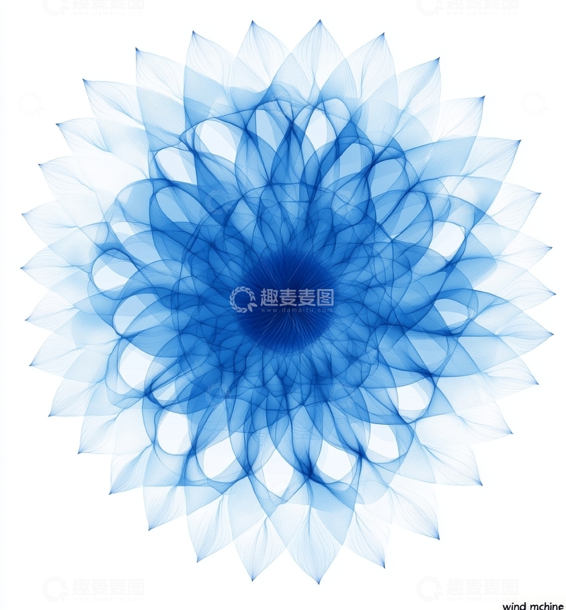 高清大图下载【趣麦麦图】蓝色渐变抽象花瓣图案