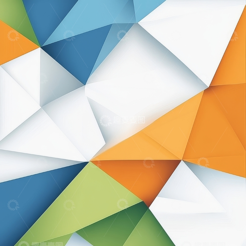高清大图下载【趣麦麦图】多彩几何三角形抽象背景