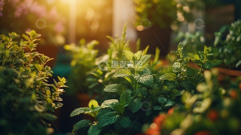 高清大图下载【趣麦麦图】阳光下的绿色植物