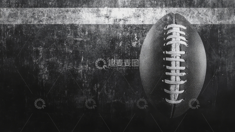 高清大图下载【趣麦麦图】黑白橄榄球静置在纹理背景上