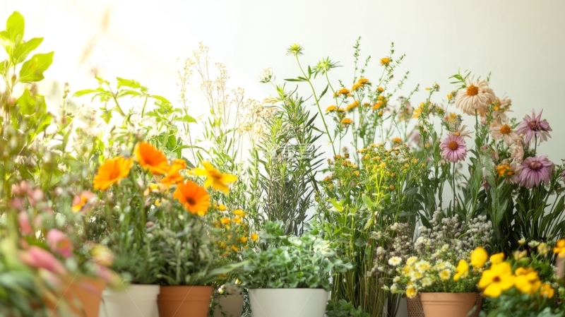 高清大图下载【趣麦麦图】多盆花卉植物的室内布置