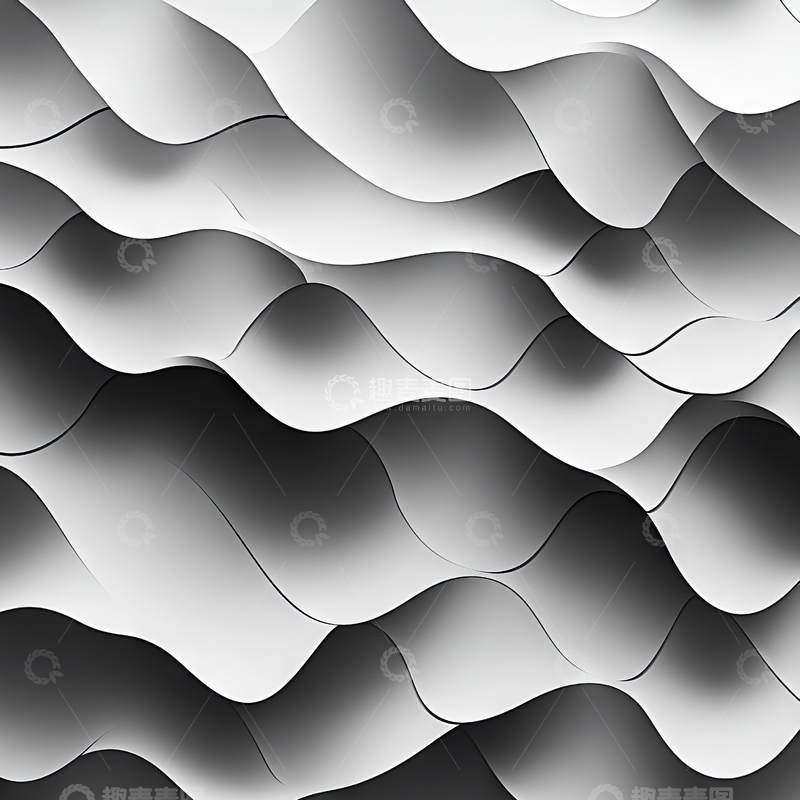 高清大图下载【趣麦麦图】灰色波浪形抽象图案背景