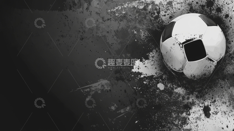 高清大图下载【趣麦麦图】黑白足球与斑驳地面