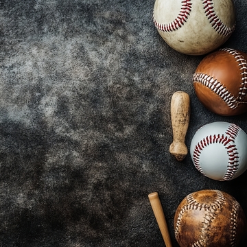 棒球与球棒的静物组合
