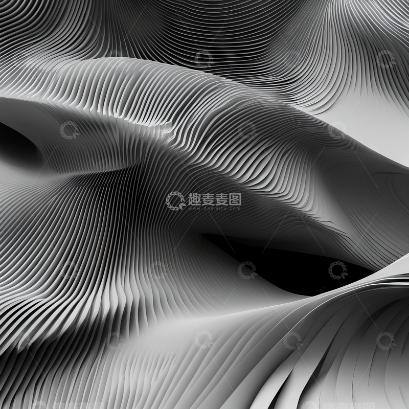高清大图下载【趣麦麦图】黑白波纹抽象艺术背景