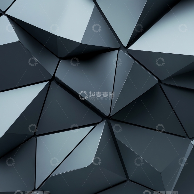 高清大图下载【趣麦麦图】深灰色多边形几何图案背景