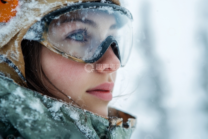高清大图下载【趣麦麦图】雪地中的滑雪者