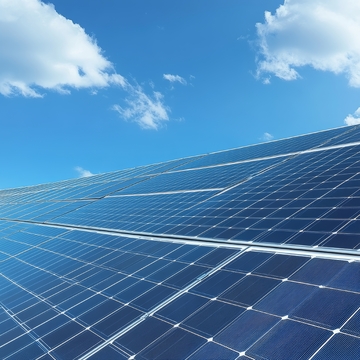 蓝天下的太阳能电池板