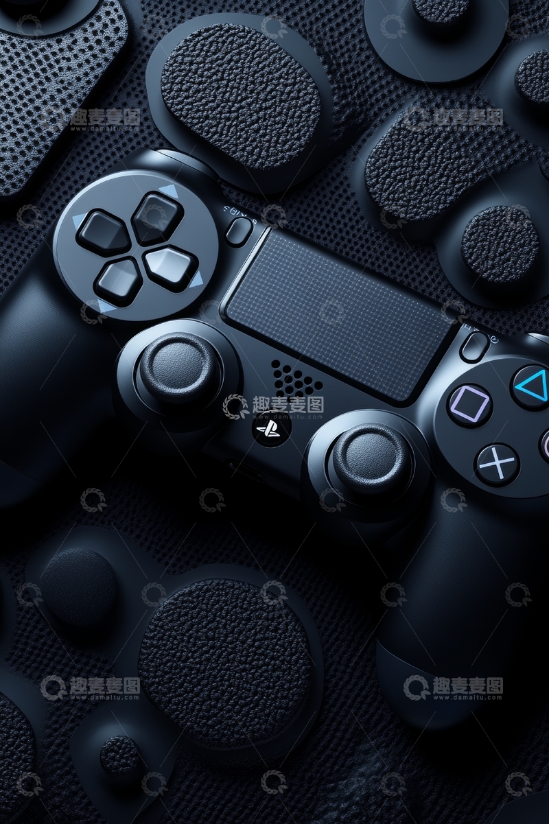 高清大图下载【趣麦麦图】黑色游戏手柄特写