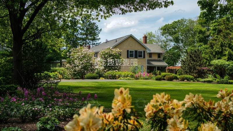 高清大图下载【趣麦麦图】绿树环绕的乡村别墅