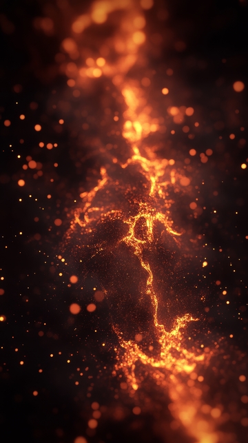 炽热光芒中的火花轨迹