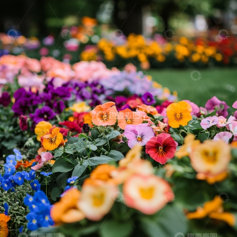 高清大图下载【趣麦麦图】五彩斑斓的花坛