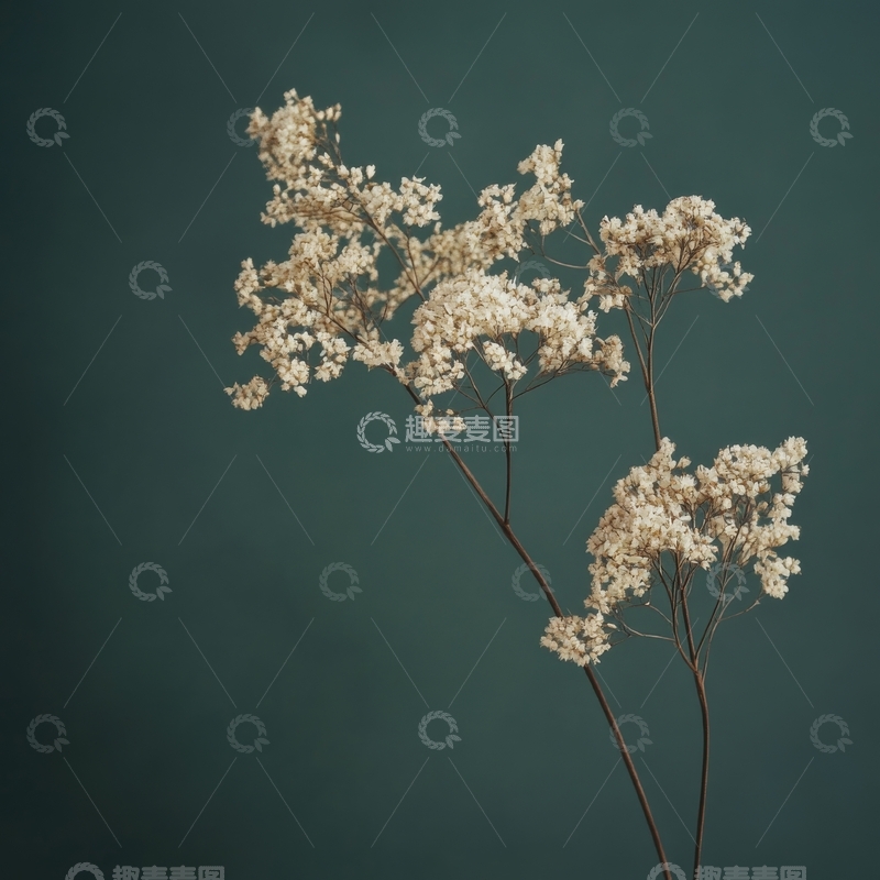 高清大图下载【趣麦麦图】淡雅枝头小花，静谧背景