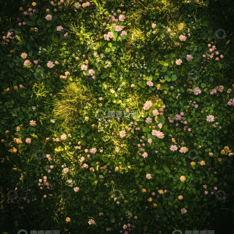 高清大图下载【趣麦麦图】繁花似锦的花园俯视图