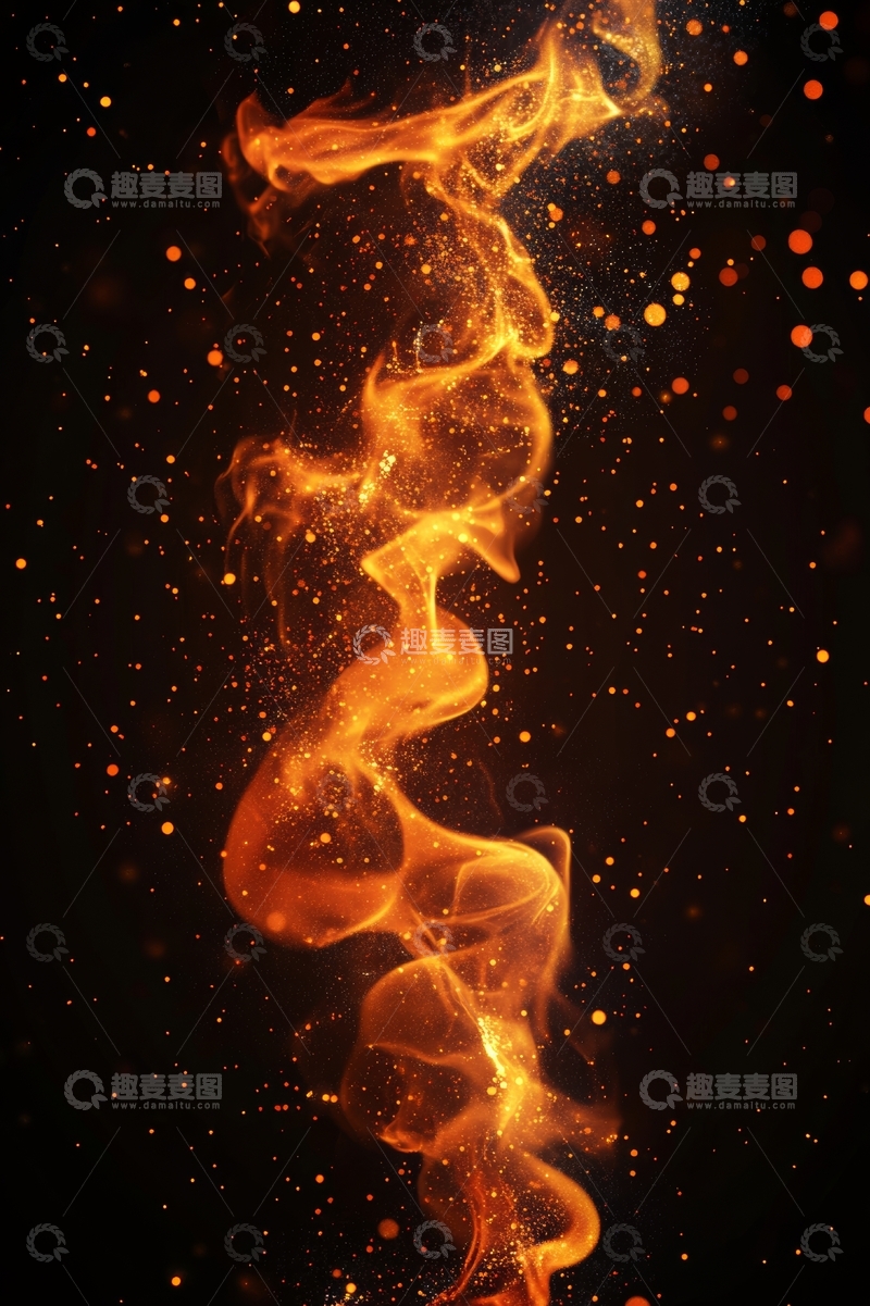 高清大图下载【趣麦麦图】火焰升腾，火花四溅的动态景象