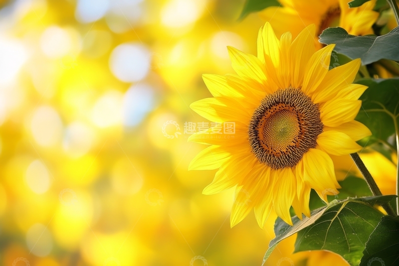 高清大图下载【趣麦麦图】阳光下的向日葵特写
